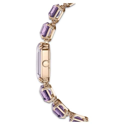 Swarovski Octagon Cut Purple Bracelet Watch - Elegant Accessory for Evening Events
| Swarovski Champagne Gold-Tone Octa
