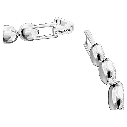 Swarovski Una Angelic Tennis Bracelet for Women, Clear Circle-Cut Crystals and Rhodium Tone Setting, Perfect for Daily W