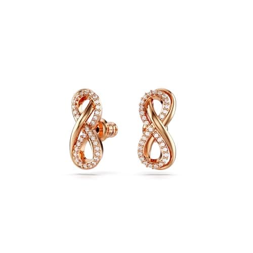 Swarovski Hyperbola Stud Earrings Infinity Symbol Clear Crystals Rose Gold Tone Part of Collection  
Swarovski Hyperbola