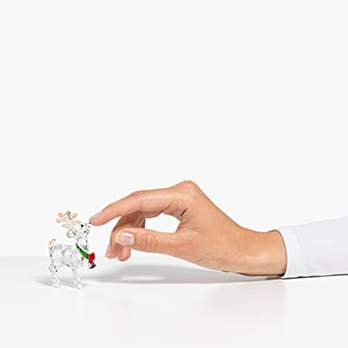 Swarovski Joyful Ornaments Santa’s Reindeer Figurine Multicolored Crystals for Holiday Decor