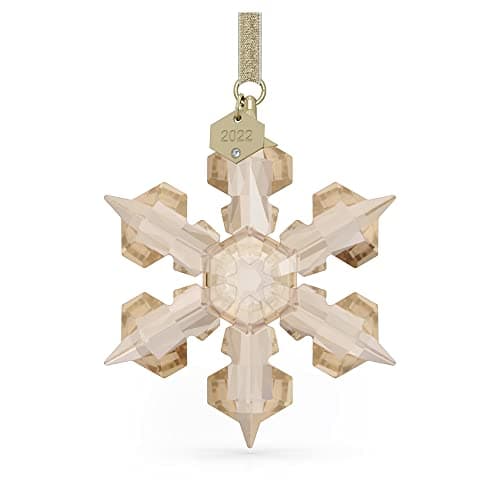 Swarovski Annual Edition 2022 Ornament - White Swarovski Crystals, Champagne Gold Tone Finish Metal, Best Gifts for Love