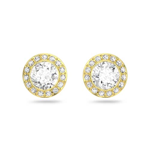Swarovski Una Angelic Crystal Stud Earrings for Women Everyday Glamour 24K Gold Plated 925 Silver 0.5ct Specimen Crystal