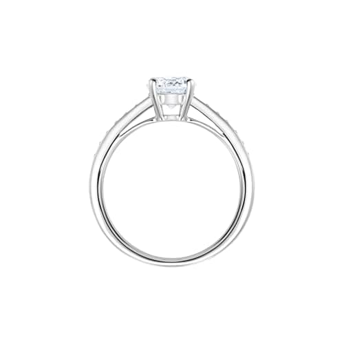 Swarovski Attract Round Ring Jewelry Collection for Women, Elegant Rhodium Finish, Clear Crystals, 10 PCS Crystal Ring S