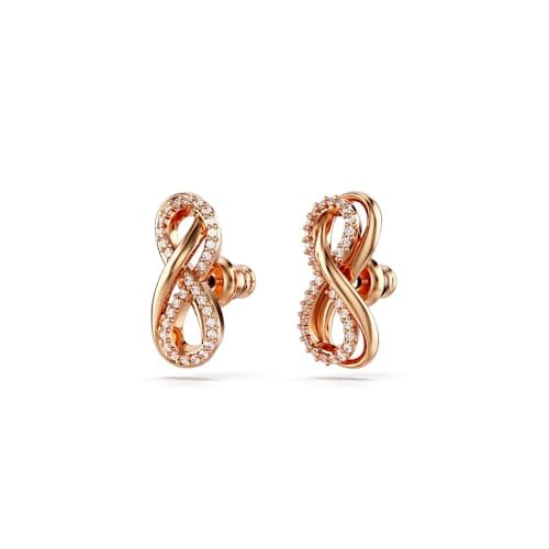Swarovski Hyperbola Stud Earrings Infinity Symbol Clear Crystals Rose Gold Tone Part of Collection  
Swarovski Hyperbola