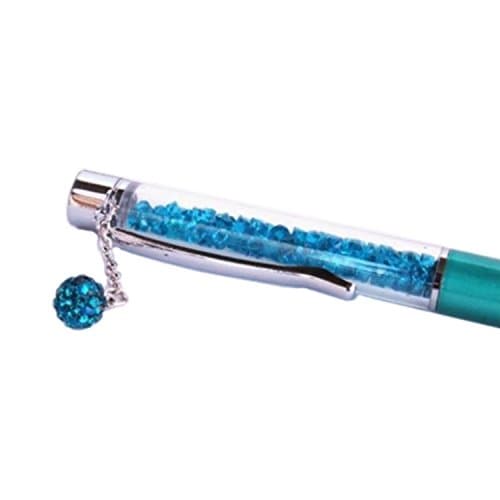 Swarovski Crystal Filled Ballpoint Pen - Dangling Charm Light Blue
