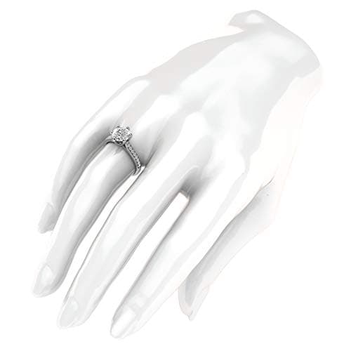 THELANDA 14k White Gold 2 Carats Classic Simulated Diamond Engagement Ring for Her
| THELANDA 14k White Gold 2 Carats C