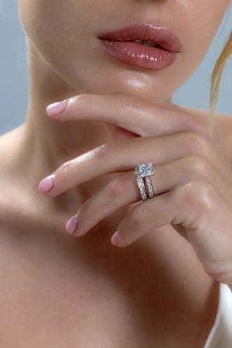 Bonndorf |3 Carats Sterling Silver Cubic Zirconia Bridal Set Engagement Wedding Ring Bands Princess Cut
Bonndorf |3 Cara