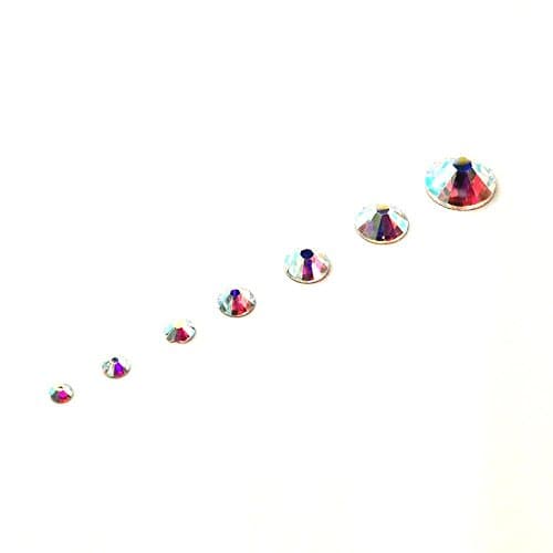 Swarovski 2058/2088 Crystal AB Mixed Flatbacks Rhinestones for Nail Art, Professional Quality, Ideal for Beginners and E