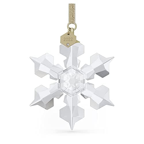 Swarovski Annual Edition 2022 Ornament - White Swarovski Crystals, Champagne Gold Tone Finish Metal, Best Gifts for Love