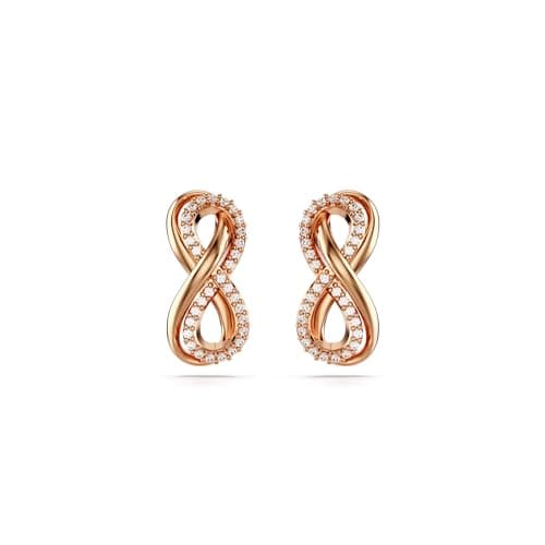 Swarovski Hyperbola Stud Earrings Infinity Symbol Clear Crystals Rose Gold Tone Part of Collection  
Swarovski Hyperbola