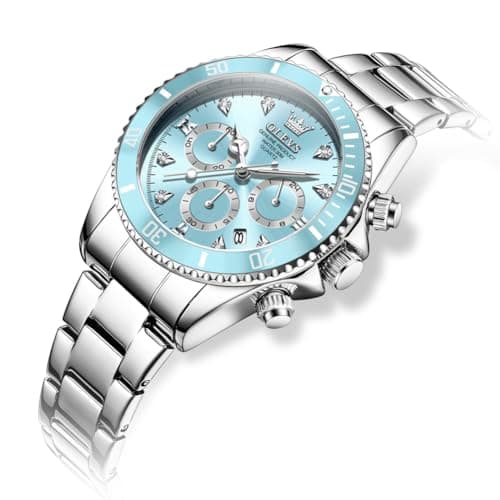 Luxury OLEVS Women's Fashion Rose Gold Diamond Analog Quartz Watches for Women
| OLEVS Women's Stainless Steel Luminous