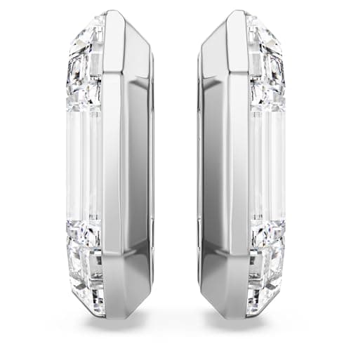 Swarovski Lucent Hoop Earrings: Octagon Shape, Clear, Perfect Gift for Special Occasions