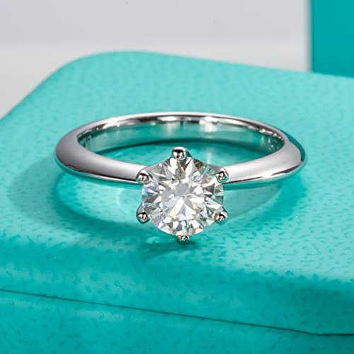 AnuClub 1/2/3/5CT Moissanite Ring, 925 Sterling Silver, Perfect Gift for Wedding, Engagement and Anniversary, Certifica