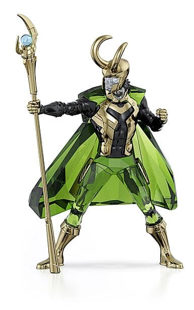 Swarovski Marvel Loki Figurine: Genuine Crystal, Unique Artwork, Anime Fans, Home Decoration, Precise Detailing, 8cm He