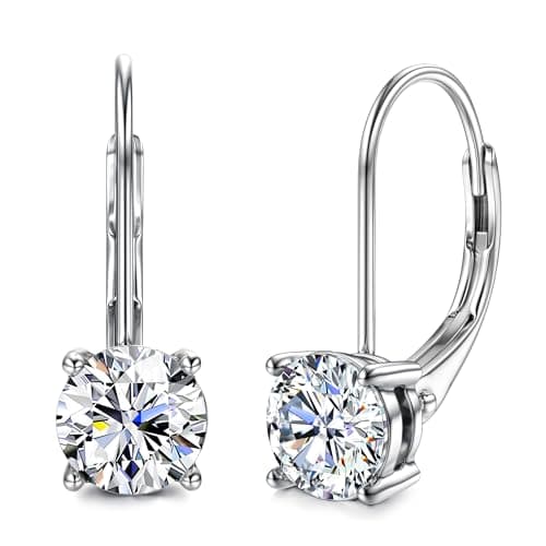 Blahanna Moissanite Earrings - D Color 1.0ct-|0ct Brilliant Round Cut Lab Created Diamonds 18K White Gold Plated Sterlin