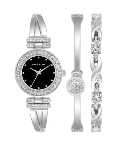Premium Crystal Accented Anne Klein Women's Bangle Watch and Bracelet Set for Fashionable Ladies
| Anne Klein Women's P