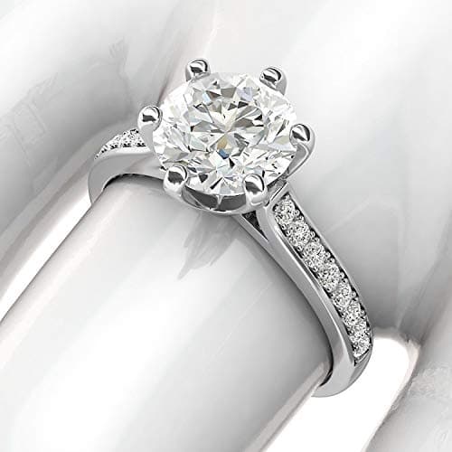 THELANDA 14k White Gold 2 Carats Classic Simulated Diamond Engagement Ring for Her
| THELANDA 14k White Gold 2 Carats C