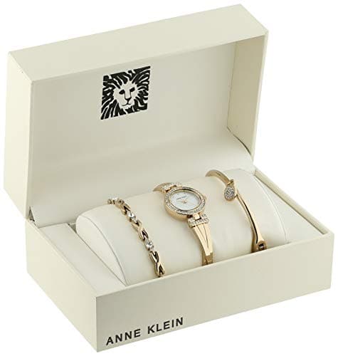 Premium Crystal Accented Anne Klein Women's Bangle Watch and Bracelet Set for Fashionable Ladies
| Anne Klein Women's P