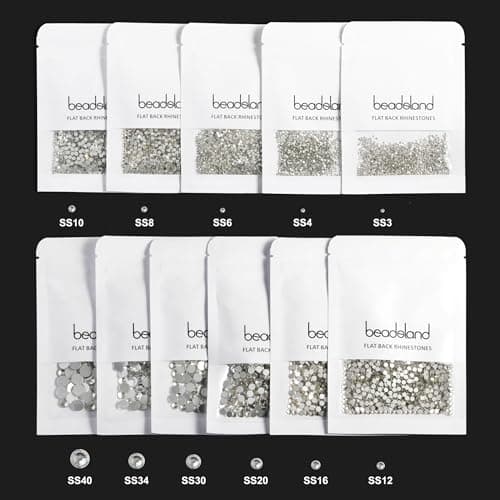 BEADSLAND Crystal Rhinestones Round Gems for Nail Art Craft Glue Fix
| BEADSLAND Flat Back Crystal Rhinestones for Nail
