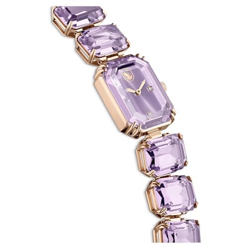 Swarovski Octagon Cut Purple Bracelet Watch - Elegant Accessory for Evening Events
| Swarovski Champagne Gold-Tone Octa