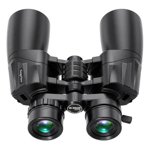 High Powered 10-30x50 Military Binoculars for Adults, Bird Watching and Traveling, Clear Low Light Vision at Night with