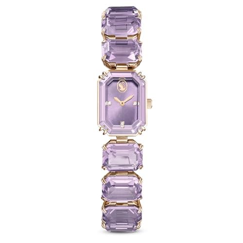 Swarovski Octagon Cut Purple Bracelet Watch - Elegant Accessory for Evening Events
| Swarovski Champagne Gold-Tone Octa