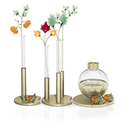 Swarovski Garden Tales Pumpkin Figurine Orange Green Crystals Brushed Champagne Gold Tone-Finish Stem
Swarovski Garden T