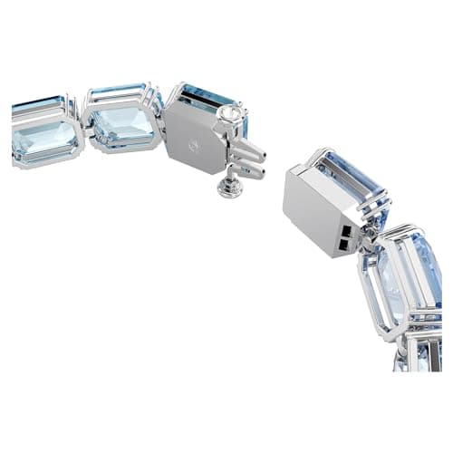 Swarovski Millenia Tennis Bracelet | Octagon Cut | Color Gradient Blue | Rhodium Finished | Elegant Tennis Accessory for
