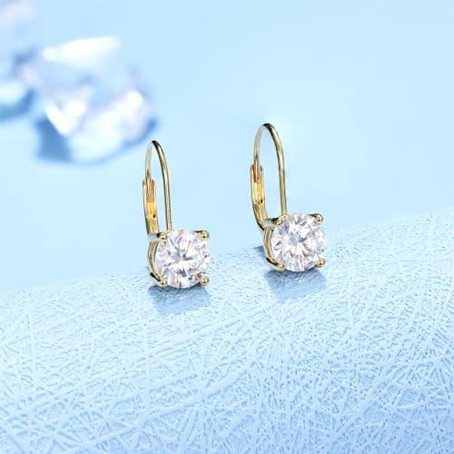 Blahanna Moissanite Earrings - D Color 1.0ct-|0ct Brilliant Round Cut Lab Created Diamonds 18K White Gold Plated Sterlin