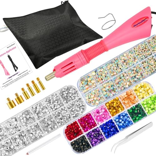 Worthofbest Hotfix Rhinestone Setter for Clothing Fabric Crafts
| Worthofbest Hot Fix Applicator Tool Bedazzler Kit wit