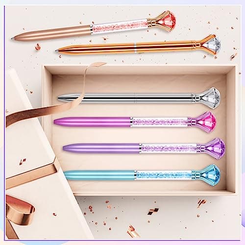 6 Diamond Pens with Crystal Top, Black Ink Refill for Office Use
| 6 Diamond Pens with Crystal Top, Black Ink Refill Su