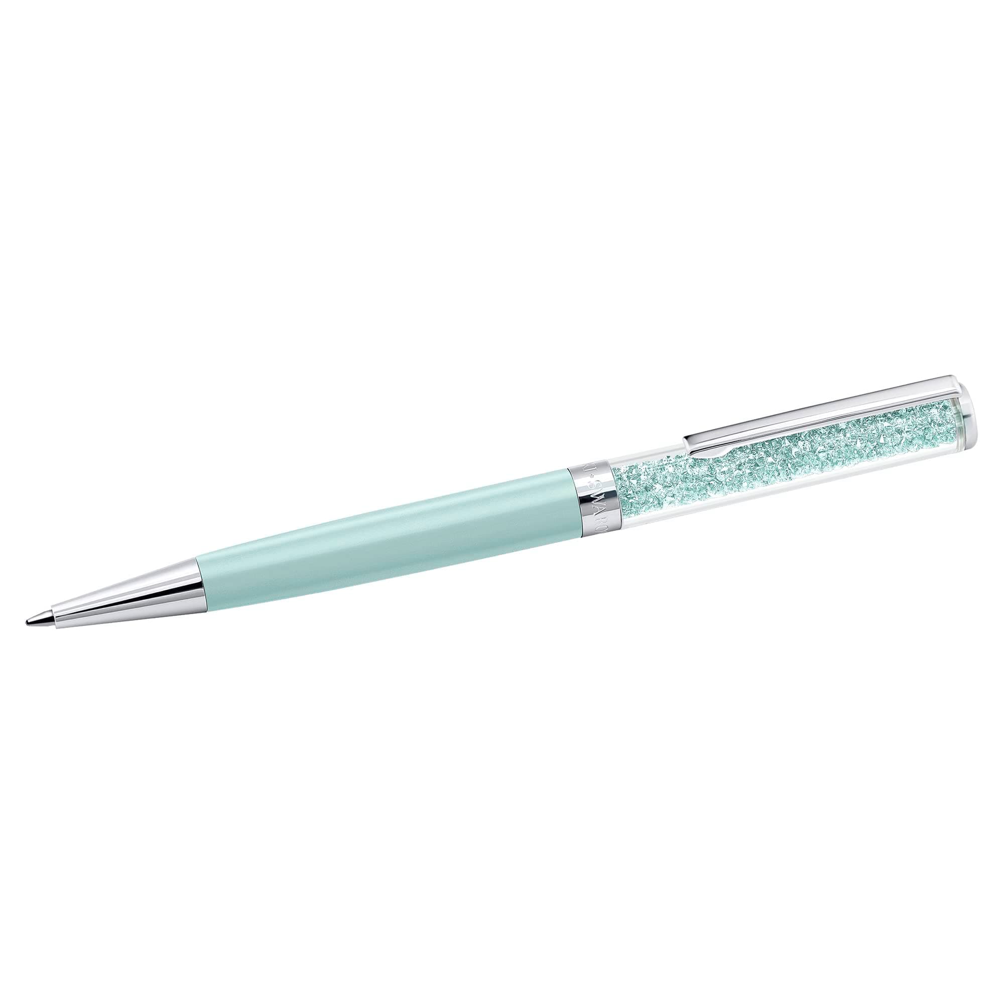Swarovski Crystalline Ballpoint Pen - Black Ink, Mint Colored Casing, Crystal Design | Premium Writing Tool