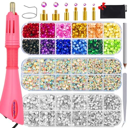 Worthofbest Hotfix Rhinestone Setter for Clothing Fabric Crafts
| Worthofbest Hot Fix Applicator Tool Bedazzler Kit wit
