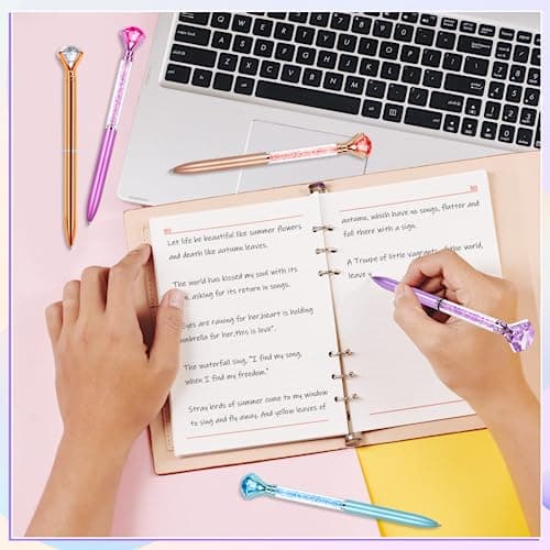 6 Diamond Pens with Crystal Top, Black Ink Refill for Office Use
| 6 Diamond Pens with Crystal Top, Black Ink Refill Su