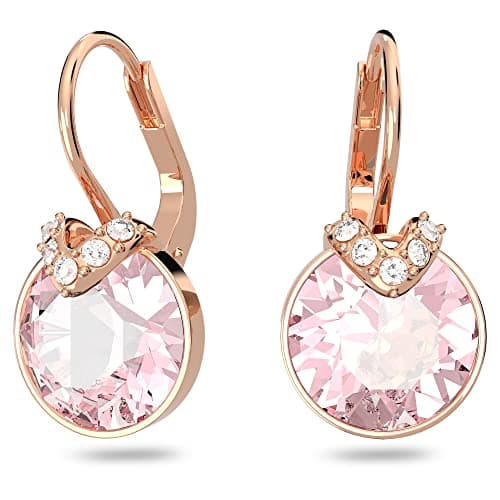 Swarovski Bella V Crystal Earrings, Grey, Yellow, Clear, Rose Color Crystals, Elegant Jewelry for Special Occasions, Swa