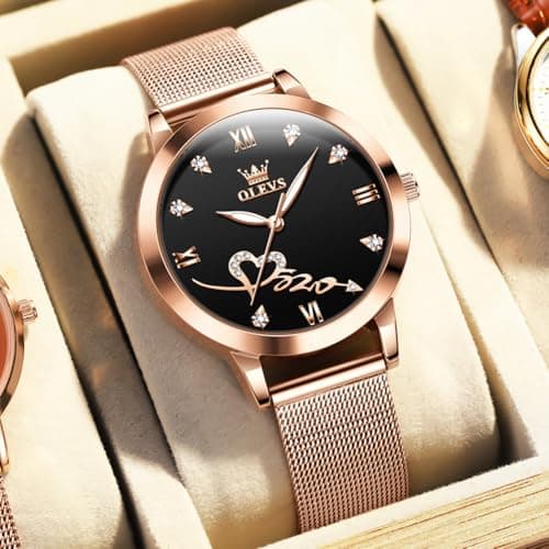 Luxury OLEVS Women's Fashion Rose Gold Diamond Analog Quartz Watches for Women
| OLEVS Women's Stainless Steel Luminous