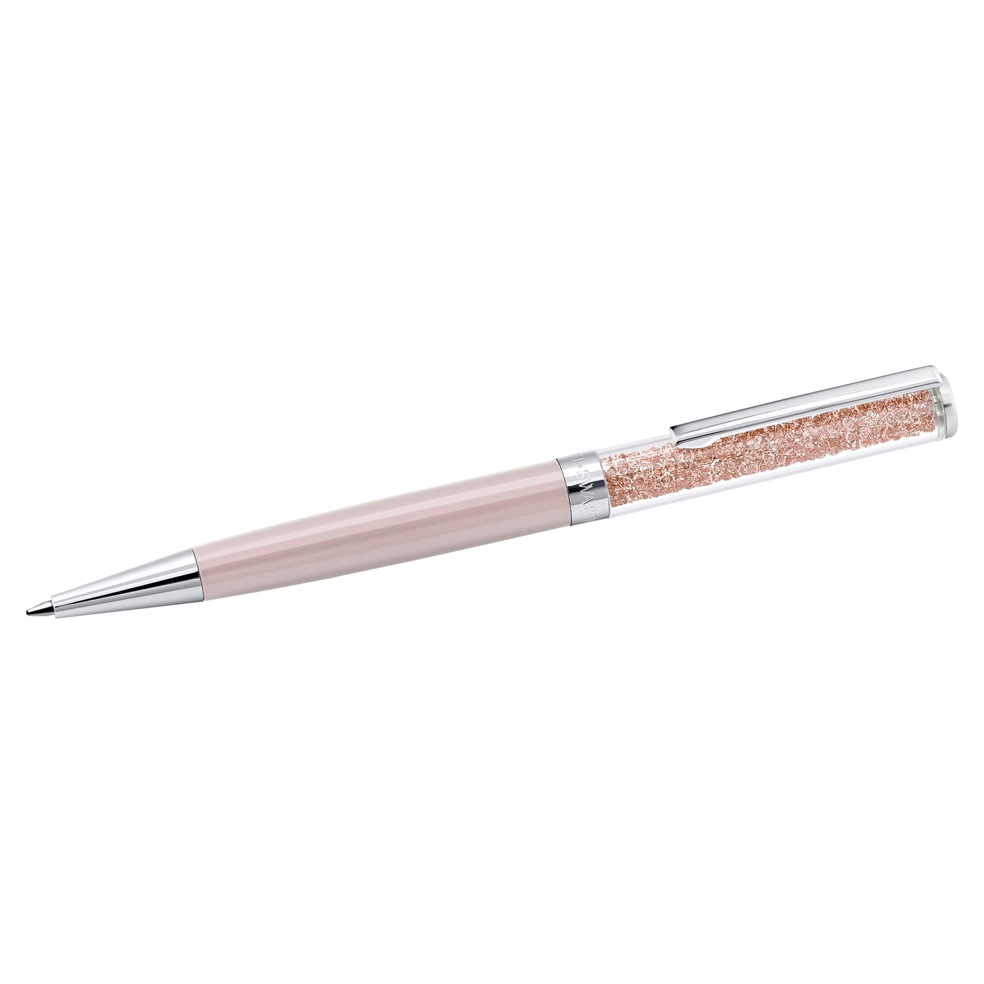 Swarovski Crystalline Rose Gold Ballpoint Pen, Black Ink, Crystal Decorated, Professional Use, Office Stationery, 14cm