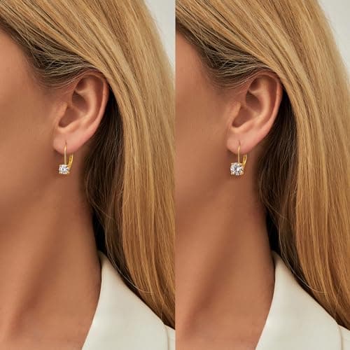 Blahanna Moissanite Earrings - D Color 1.0ct-|0ct Brilliant Round Cut Lab Created Diamonds 18K White Gold Plated Sterlin