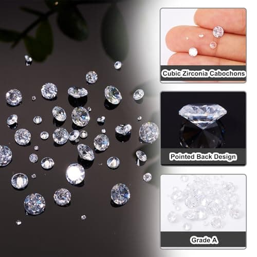 FASHEWELRY Clear Tiny Cubic Zirconia Rhinestone Cabochons for Nail Art Crafting
| FASHEWELRY Clear Faceted Rhinestones