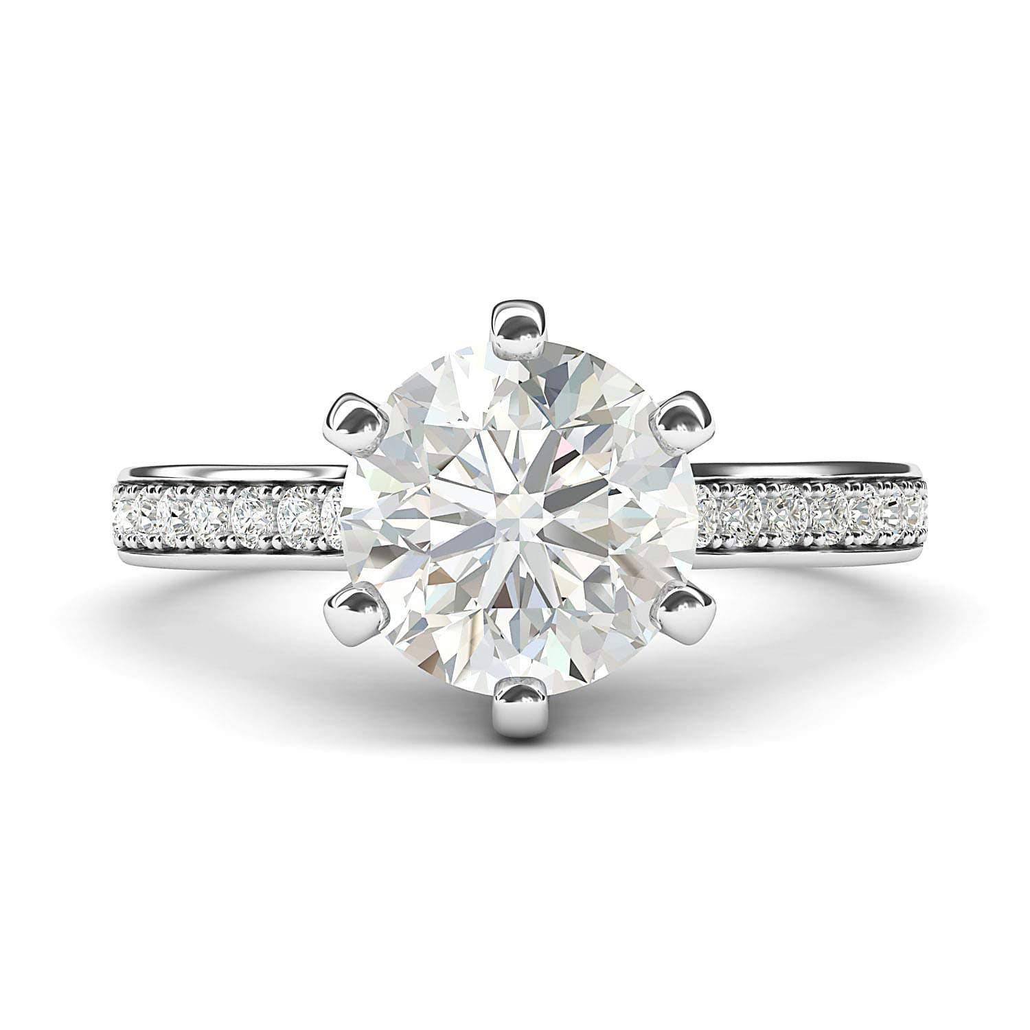 THELANDA 14k White Gold 2 Carats Classic Simulated Diamond Engagement Ring for Her
| THELANDA 14k White Gold 2 Carats C