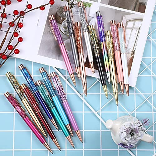 HESTYA Glitter Pens Dynamic Liquid Sand Ballpoint Pens for Office School Birthday Wedding