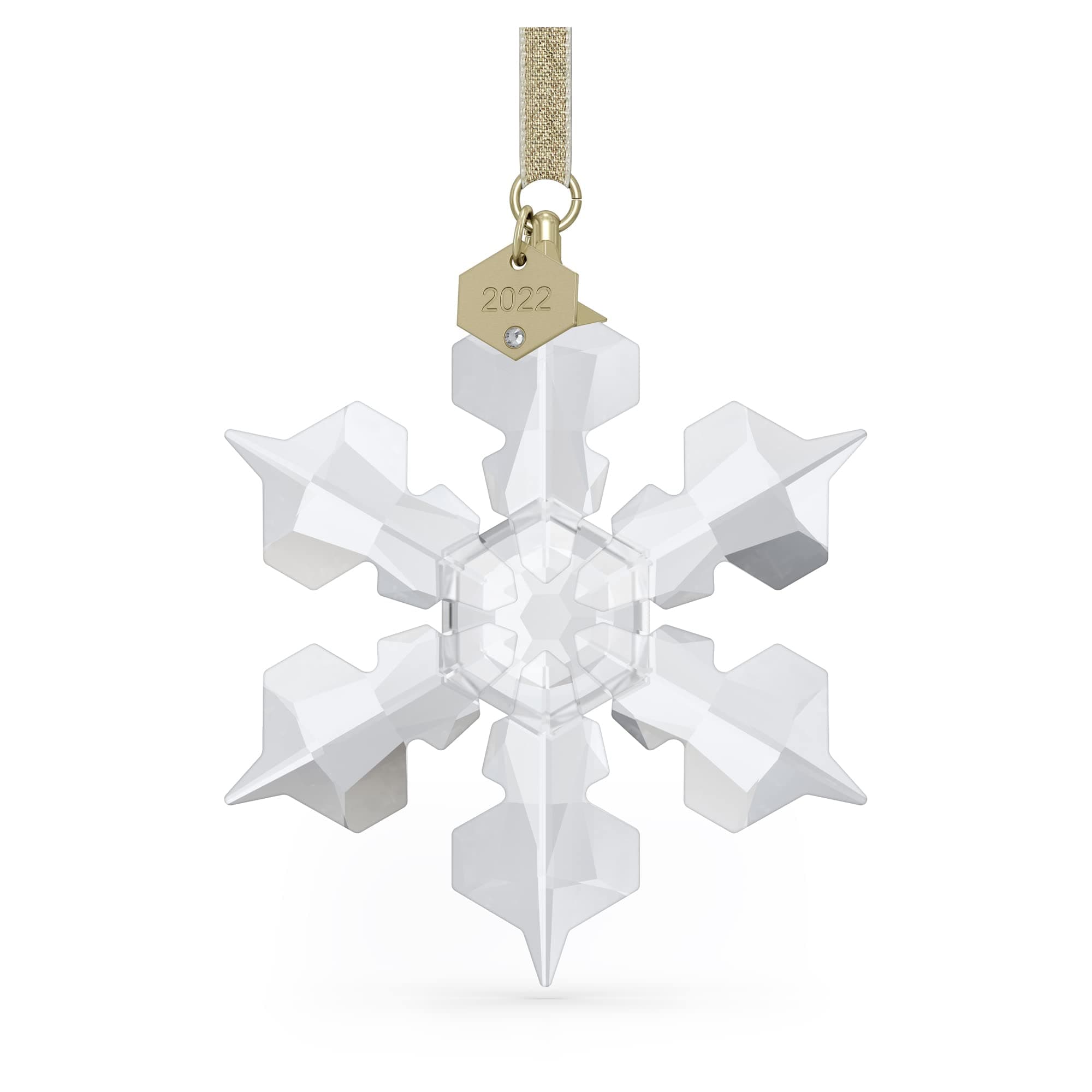 Swarovski Annual Edition 2022 Ornament - White Swarovski Crystals, Champagne Gold Tone Finish Metal, Best Gifts for Love