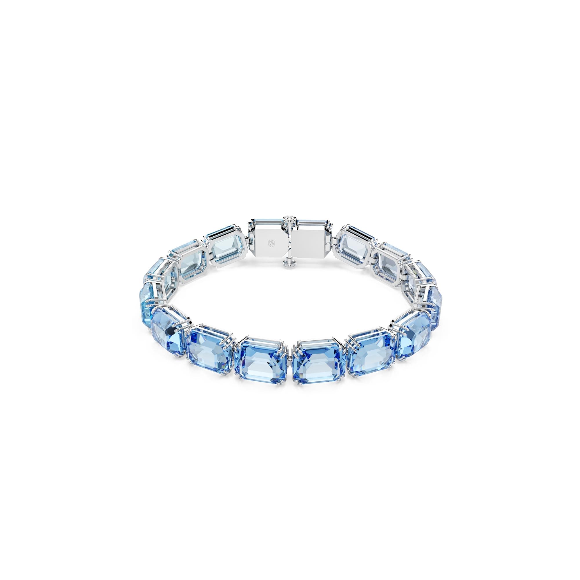 Swarovski Millenia Tennis Bracelet | Octagon Cut | Color Gradient Blue | Rhodium Finished | Elegant Tennis Accessory for
