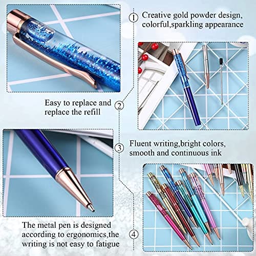 HESTYA Glitter Pens Dynamic Liquid Sand Ballpoint Pens for Office School Birthday Wedding