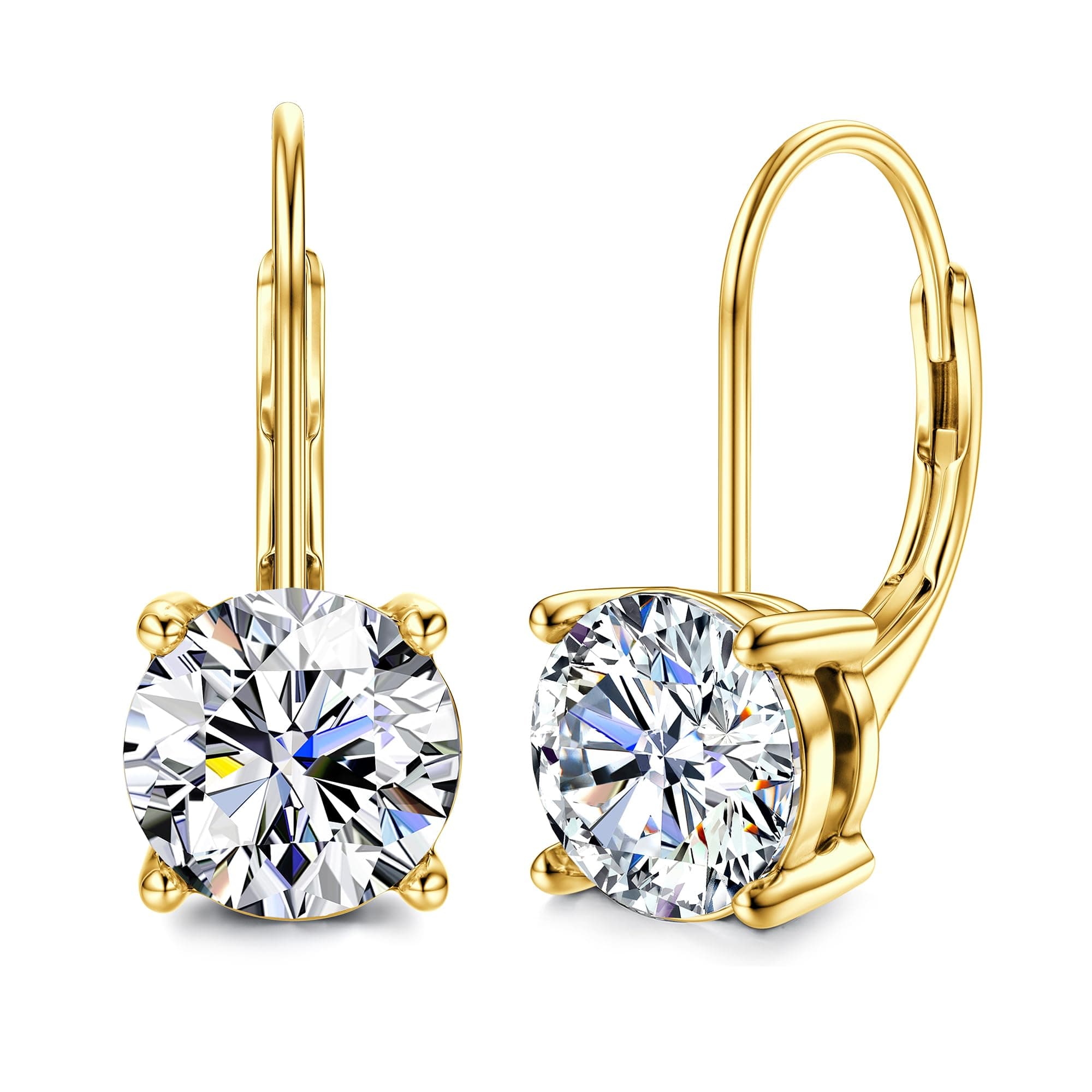 Blahanna Moissanite Earrings - D Color 1.0ct-|0ct Brilliant Round Cut Lab Created Diamonds 18K White Gold Plated Sterlin