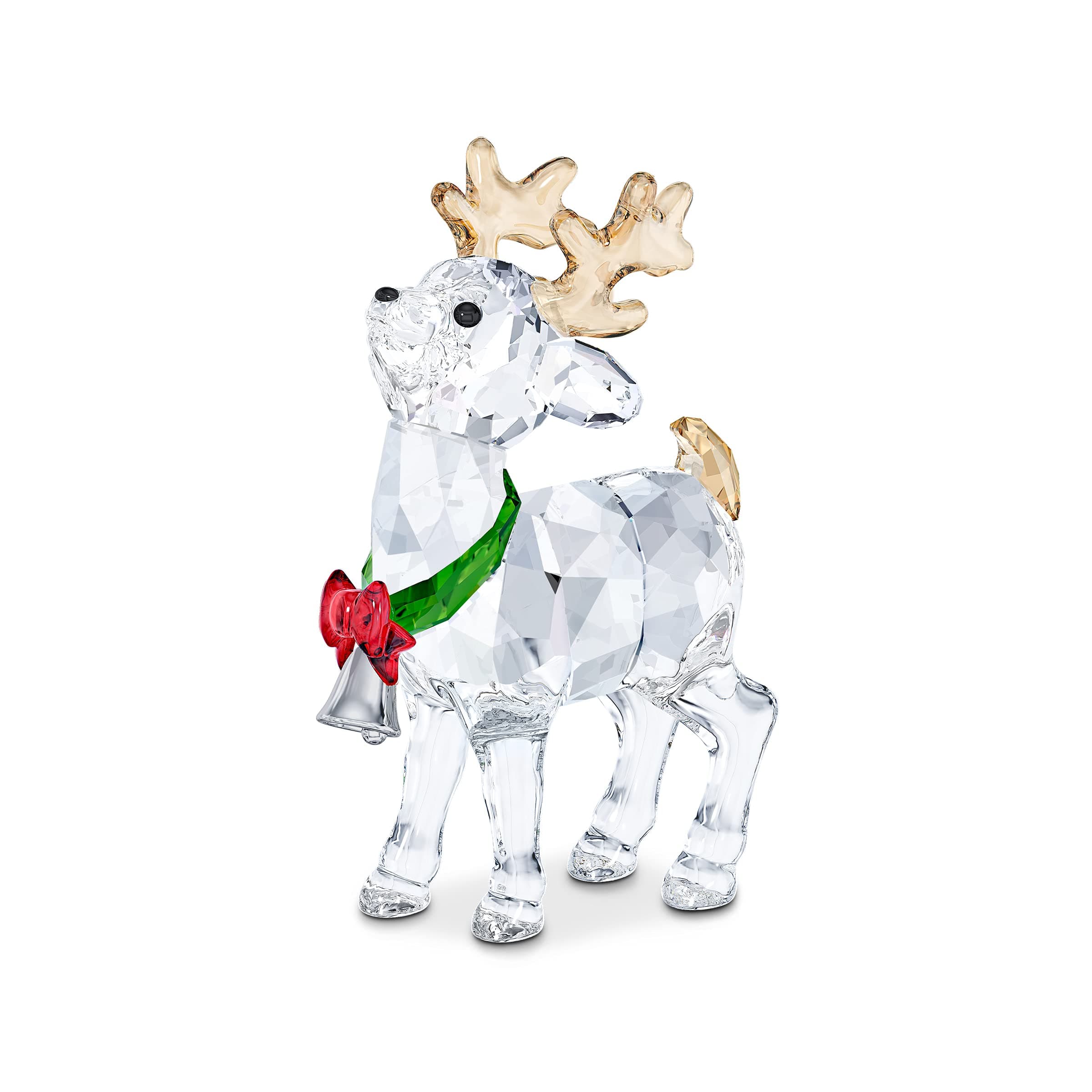 Swarovski Joyful Ornaments Santa’s Reindeer Figurine Multicolored Crystals for Holiday Decor