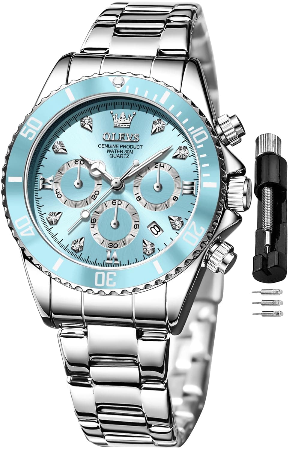 Luxury OLEVS Women's Fashion Rose Gold Diamond Analog Quartz Watches for Women
| OLEVS Women's Stainless Steel Luminous
