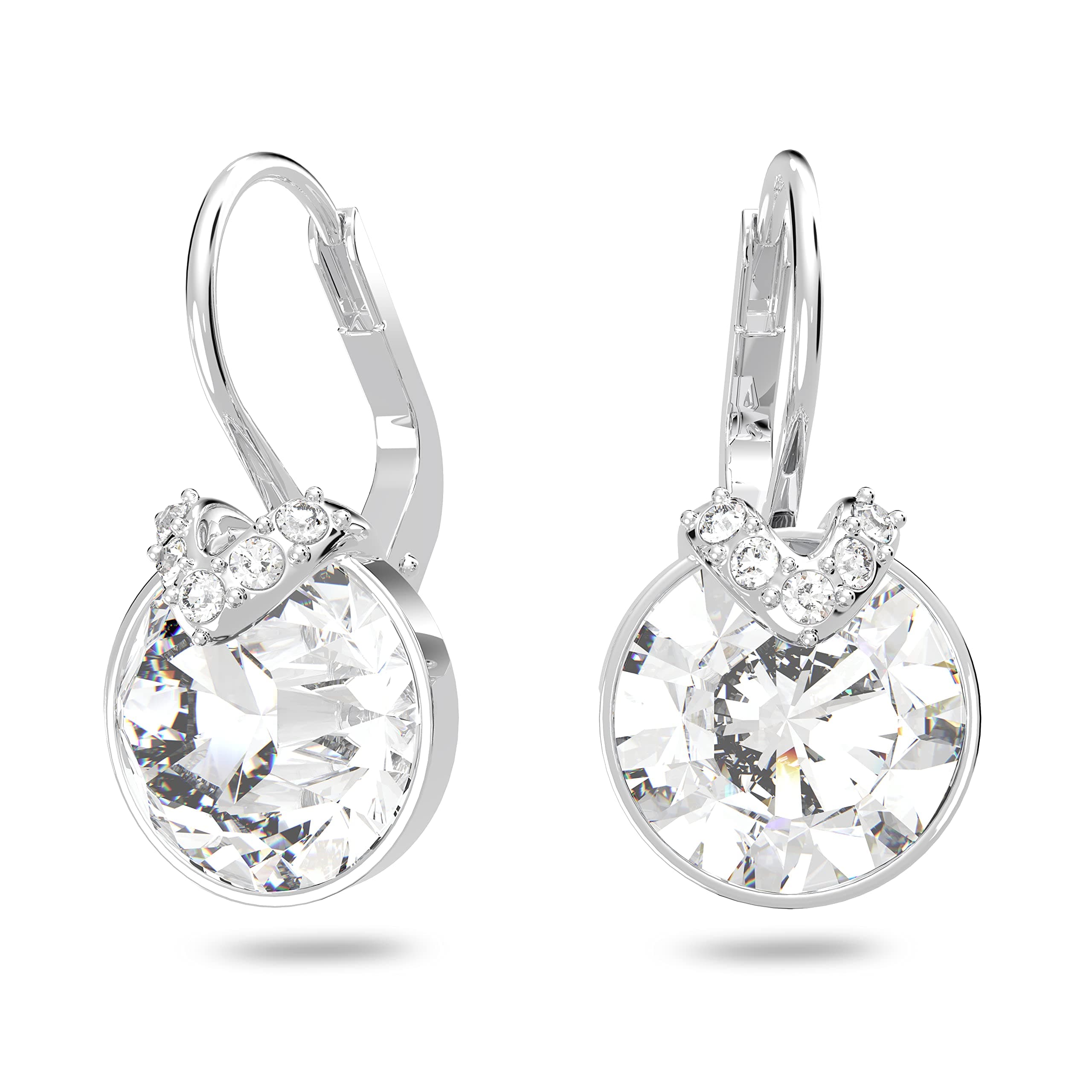 Swarovski Bella V Crystal Earrings, Grey, Yellow, Clear, Rose Color Crystals, Elegant Jewelry for Special Occasions, Swa